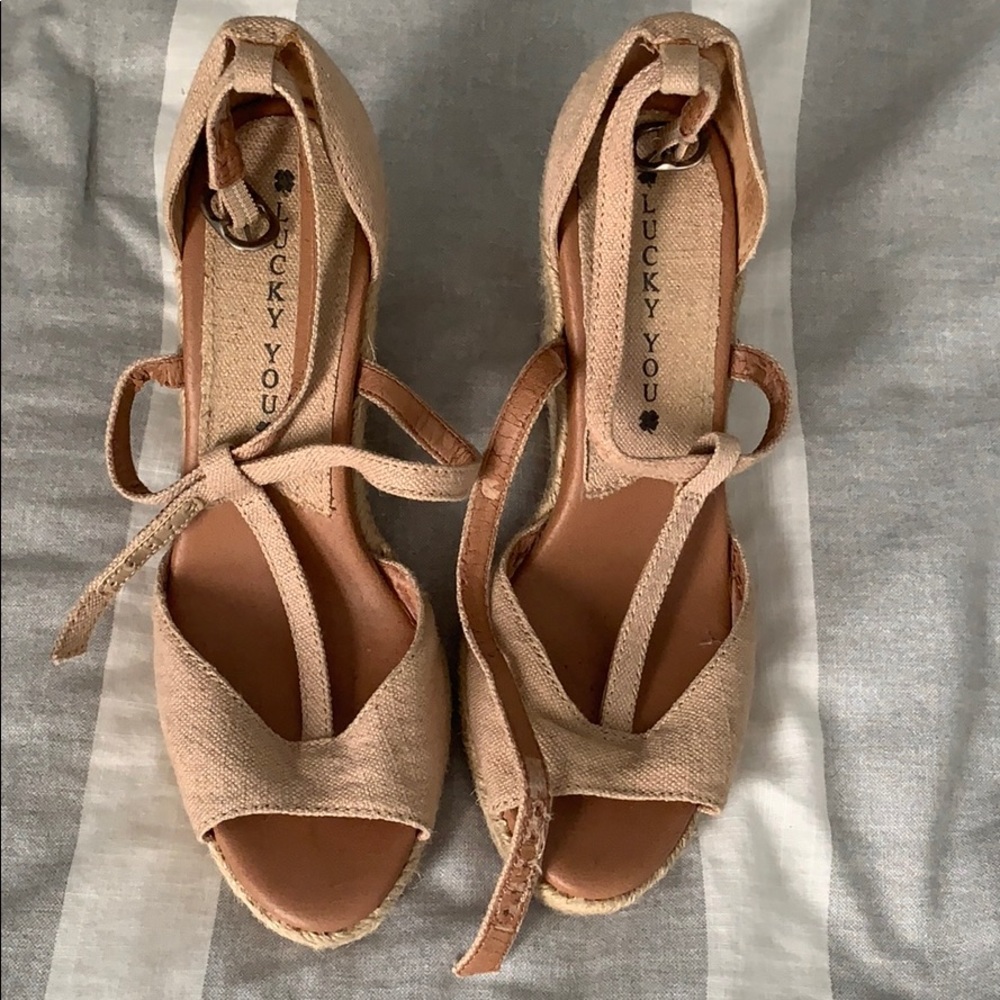 Lucky brand open toe wedges
